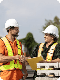 Two people collaborating